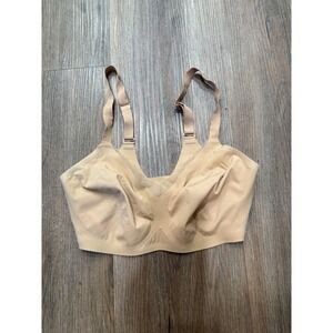 Honeylove Crossover Bra Sand Beige Wire-Free Seamless 34D/DD(E) LWBR0304